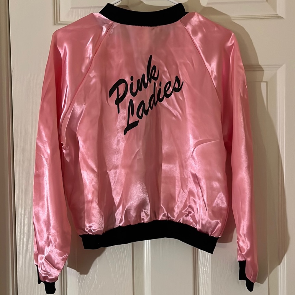 Pink Ladies Satin Bomber Jacket - Pink